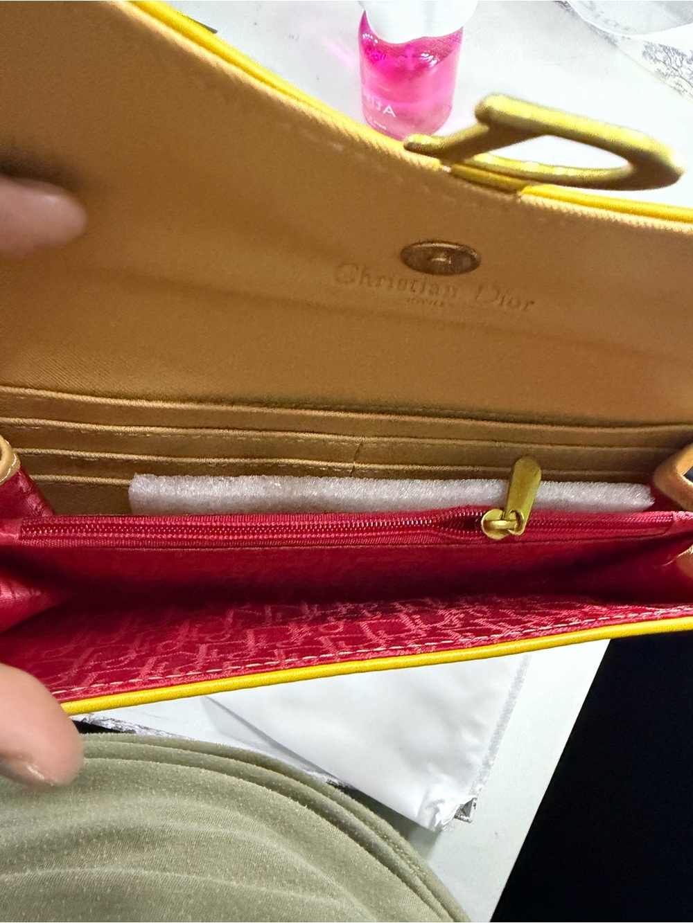 Dior Beige and Purple Toile Wallet - Picture 3 of 4